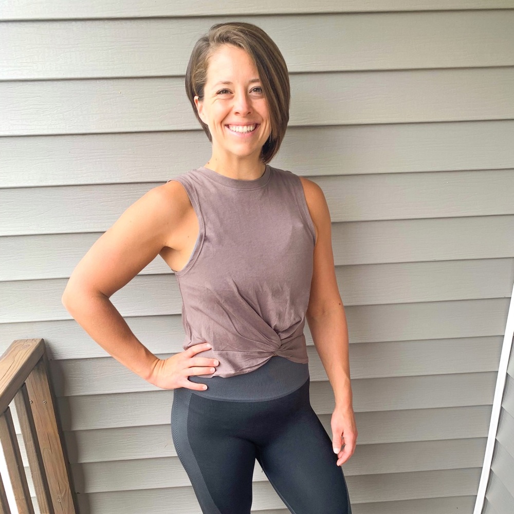 Twist Front Crop Athleisure Tank